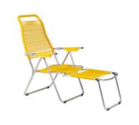 Fiam Silla para tomar el sol con reposapiés Spaghetti Amarillo