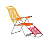 Fiam Silla para tomar el sol con reposapiés Spaghetti Multi. amarillo