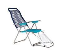 Fiam Silla para tomar el sol con reposapiés Spaghetti Multi. azul