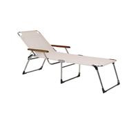 Fiam Tumbona alta Amigo con reposabrazos Blanco-beige