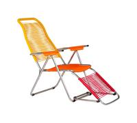 Fiam Tumbona Spaghetti con reposapiés Multi. amarillo