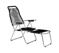 Fiam Tumbona Spaghetti con reposapiés Negro