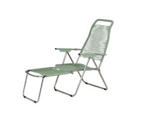 Fiam Tumbona Spaghetti con reposapiés Sage green