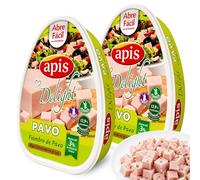 Fiambre de Pavo Apis, Ideal para una dieta equilibrada basada en alimentos de bajo contenido graso y alto valor nutricional, Sin azucares añadidos, Sin Gluten, Sin lactosa, Contiene 2 Latas de 220 gr