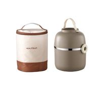 Fiambrera aislada de acero inoxidable, contenedor de alimentos portátil, doble capa, contenedor de comida caliente, contenedor de acero inoxidable