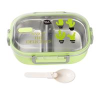 Fiambrera aislada Fiambrera térmica Fiambrera térmica 8.3x5.9x2.4in 650ml Fiambrera segura para alimentos calientes Fiambrera de acero inoxidable con 2 compartimentos para niños Fiambrera