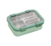 Fiambrera, bandeja extraíble segura de acero inoxidable a prueba de fugas, caja de almacenamiento de alimentos para lavavajillas para almacenamiento diario de comidas (verde)