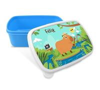 Fiambrera capibara. Fiambrera infantil personalizada con nombre. Tupper niños colegio. Loncheras para niños. Estuche capibara. Lancheira capybara. Lunch box. Tupper infantil personalizado. Explorador