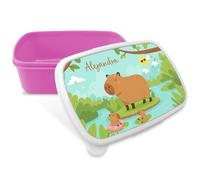 Fiambrera capibara. Fiambrera infantil personalizada con nombre. Tupper niños colegio. Loncheras para niños. Estuche capibara. Lancheira capybara. Lunch box. Tupper infantil personalizado. Capibara