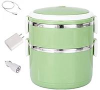 Fiambrera con calefacción eléctrica, Fiambrera eléctrica USB de Doble Capa Calentador de Alimentos portátil para automóviles y Camiones Contenedor de Alimentos extraíble de Acero Inoxidable