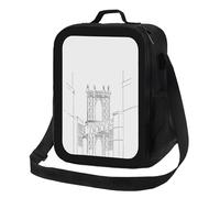 Fiambrera con estampado de grafiti y arquitectura urbana, bolsa térmica reutilizable a prueba de fugas para hombres y mujeres, ideal para la oficina, el trabajo, la escuela, la playa o para viajar.
