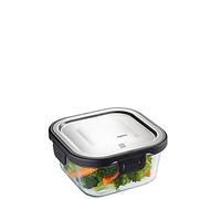 Fiambrera cuadrada Gefu Milo de cristal de borosilicato y acero inoxidable 500 ml