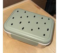 LÄSSIG Fiambrera para niños de acero inoxidable Fiambrera para el desayuno sostenible para el jardín de infancia/Lunchbox Happy prints light olive