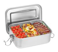 Fiambrera de acero inoxidable, lonchera de 850 ml con compartimentos, lonchera sellada a prueba de fugas, sin BPA, fiambrera metalica, adecuada para niños y adultos