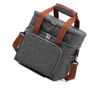 Fiambrera de doble capa, bolsa aislada, bolsa térmica, bolsa de picnic, bolsa grande para el almuerzo con correa de hombro extraíble, bolsa térmica de doble capa, bolsa térmica de gran capacidad
