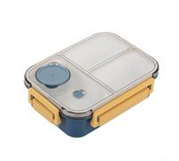 Fiambrera de plástico a prueba de fugas de 3 compartimentos con sistema de bloqueo avanzado, portátil y fácil de limpiar para transporte organizado de comidas en la escuela, trabajo, viajes y camping