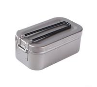 Fiambrera de titanio para camping, con tapa, mango plegable, juego de vaporizador ultraligero de 800 ml, 1200 ml, resistente al óxido, portátil, gris, para senderismo, picnic, cocina al aire libre