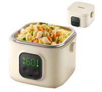 Fiambrera Eléctrica 14000 Mah Usb Recargable con Calentamiento Automático Fiambrera Inalámbrica de Acero Inoxidable con Temporizador Para la Oficina y Los Viajes 800ml