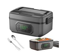 Fiambrera eléctrica con batería de 21.000 mAh - 1,2 L recipiente interior de acero inox 304, carga rápida de 18 W, tenedor y cuchara incluidos - Ideal para camping, obra y actividades al aire libre