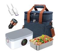 Fiambrera eléctrica con calefacción para Hombres, lonchera Recargable e inalámbrica para Adultos, lonchera portátil y con Pilas de 16000 mAh con Bolsa de Transporte para Coche, hogar y Oficina