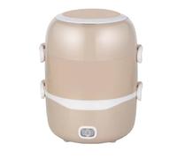 Fiambrera eléctrica,fiambrera multifuncional con calentador,vapor caliente,mini olla arrocera enchufable para calentar comidas,trabajadores de oficina(Brown,Style 1: Three-Tier)