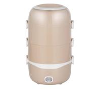 Fiambrera eléctrica,fiambrera multifuncional con calentador,vapor caliente,mini olla arrocera enchufable para calentar comidas,trabajadores de oficina(Brown,Style 1: Four-Tier)