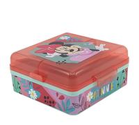 Fiambrera infantil cuadrada para almuerzo con 3 compartimentos de Minnie Mouse