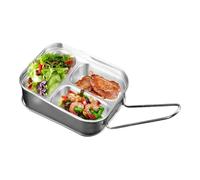 Fiambrera infantil de acero inoxidable, fiambrera de acero inoxidable, fiambrera de doble capa, con 3 compartimentos, recipiente para especias de gran capacidad, caja de almacenamiento de alimentos, a