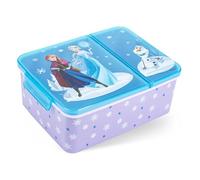 Fiambrera infantil de Frozen con 2 compartimentos, con cierre de clip, para guardería, escuela y viajes, diseño de Elsa Anna Olaf