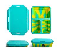 Fiambrera infantil plegable para niños y niñas. Lonchera para colegio y guarderia. Lunch box para almuerzo o merienda. Taper escolar o para comida de trabajo (Verde)
