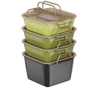 Fiambrera, juego de 4 piezas, contenedor de alimentos portátil, polipropileno apto para microondas, tapas selladas apilables, ideal para picnic y viajes