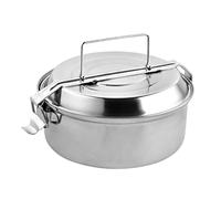 Fiambrera Metalica De Acero Inoxidable Con 2 Platos Ø 18 cm. Lunch Box, Fiambrera Metalica, Porta Alimentos Metalico,