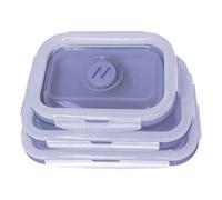 Fiambrera Muitomas LUNCHBOXSETVL silicona plegable violeta set 3 piezas