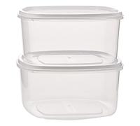 Fiambrera plasticforte transparente tapa color 2 litros pack 2 unidades