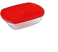 Fiambrera Rectangular con Tapa Ô Cuisine Cook & Store Rojo 1,1 L 23 x 15 x 6,5 cm Silicona Vidrio (6 Unidades)