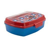 Fiambrera rectangular para el almuerzo infantil con cubiertos de Spider-man