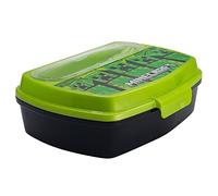 Fiambrera rectangular para el almuerzo infantil con cubiertos minecraft