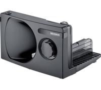SEVERIN - Cortafiambres eléctrico con corte 0-15 mm, cortadora de fiambre apta para carne, pan y queso, máquina para cortar, rebanadora con protector de dedos, Negro, 100 W, AS 9578