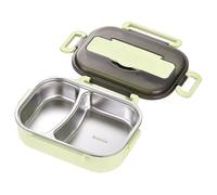 Fiambrera Térmica 2 Compartimentos Acero Inoxidable Estanca | Contenedor de comida isotérmico con porta cubiertos para niños, adultos y estudiantes.