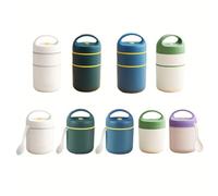 Fiambrera térmica al vacío, calentador de alimentos aislado con retención de calor de 3 horas, recipiente de sopa a prueba de fugas, comidas calientes o frías, uso portátil, 19,5 x 9,6 x 9,6 cm, para