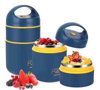 Fiambrera TéRmica Para Comida Caliente, Taza De Cereales Para Llevar, Taza De Desayuno PortáTil, Puede Traer Sopa, Papilla, Leche Y Frutas, Doble Capa A Prueba De Fugas, Adecuada Para Estudiantes Y