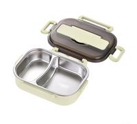 Fiambrera térmica portátil de 1 L con juego de cubiertos, construcción de acero inoxidable para un uso duradero, resistente al óxido y al desgaste, acabado moderno y elegante (verde)