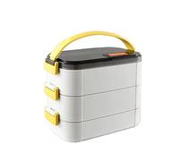 Fiambreras Bento de acero inoxidable 304, multicapa, aptas for microondas, ideales for estudiantes y niños. Perfectas for picnics(Grau)