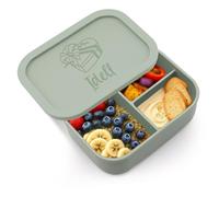 Fiambreras de Silicona Personalizadas, Caja Bento Personalizada para Hombres y Mujeres, Caja Bento de Silicona de 3 Compartimentos con Texto, Apta para Microondas y Lavavajillas, para Trabajo y Viajes