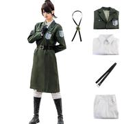 Fiamll Cosplay de Eren Jäger Chaqueta Anime AOT Uniforme del Cuerpo de Exploración Halloween Carnaval Fiesta Disfraz para Adultos M