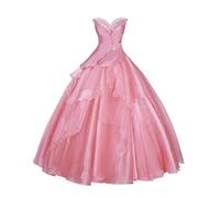 Fiamll Glinda Disfraz de cosplay para mujer, disfraz de Wicked Cosplay Glinda, disfraz de Halloween, carnaval, vestido rosa, XL