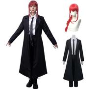 Fiamll Motosierra Hombre Cosplay Disfraz Makima Cosplay con peluca Juego completo Chainsaw Man Cosplay Uniform Outfit para Halloween Carnaval