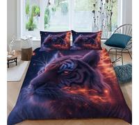 Fiamma Funda De Edredón 3 Piezas 3D Impresa Magic ForestAnimal con Cremallera Y Funda De Almohada King（220x240cm） Microfibra Juego De Cama para