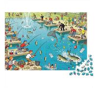 Fiasco de la Competencia de Pesca Puzzle De Madera Impermeable DIY Puzzles De 1000 Piezas Regalos para Adultos Colorido Rompecabezas Juegos Desafiantes