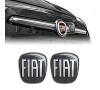 Fiat 14186B-2pcs Adhesivo 3D Repuesto Logo Negro para 500L, 2 Piezas, Delantero y Trasero